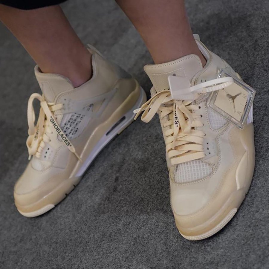 Aspect of the Air Jordan 4 Sail by Off-White