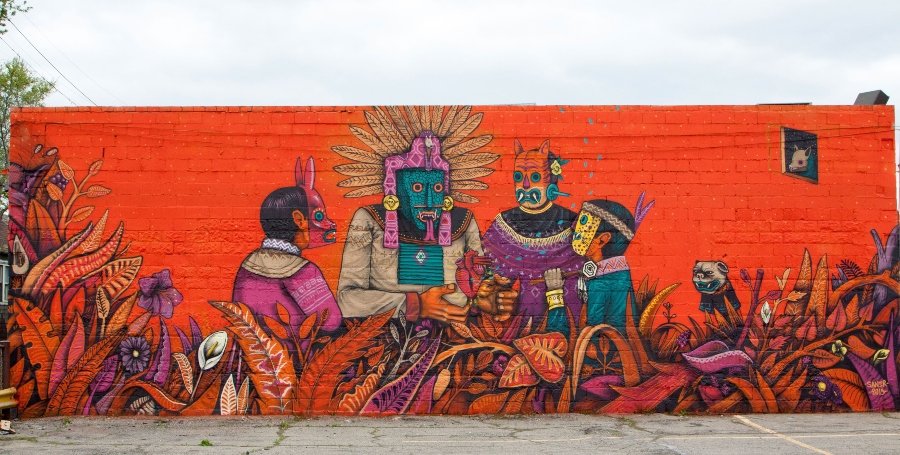 The artist captures Mexican cosmogony in all his murals