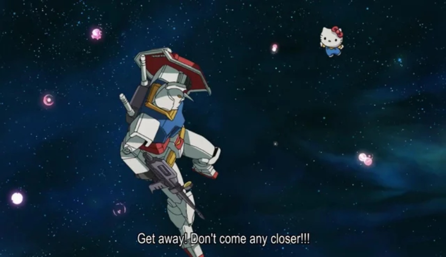 Hello Kitty y Gundam en su anime de aniversario