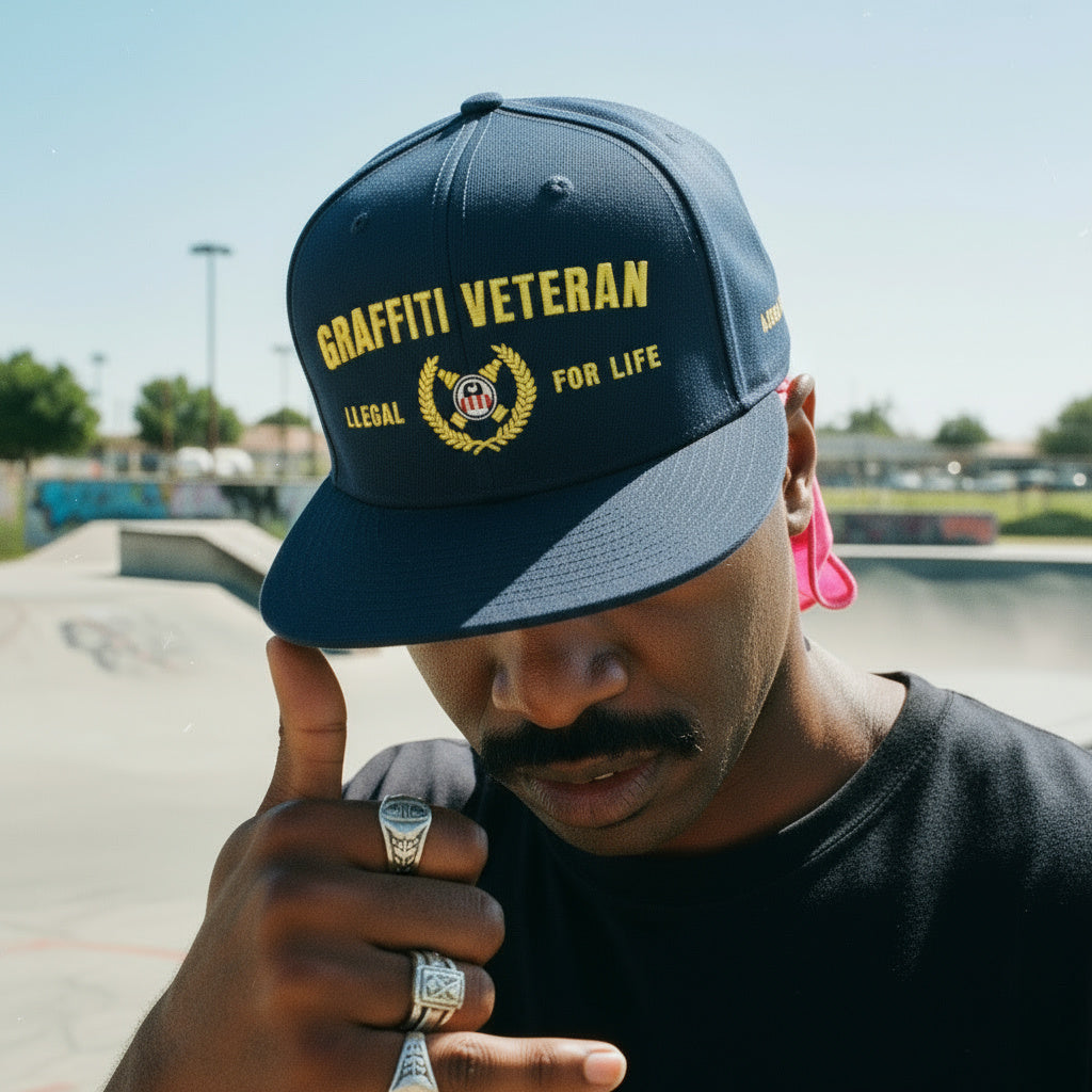 Graffiti Veteran - Classic Navy Snapback Hat