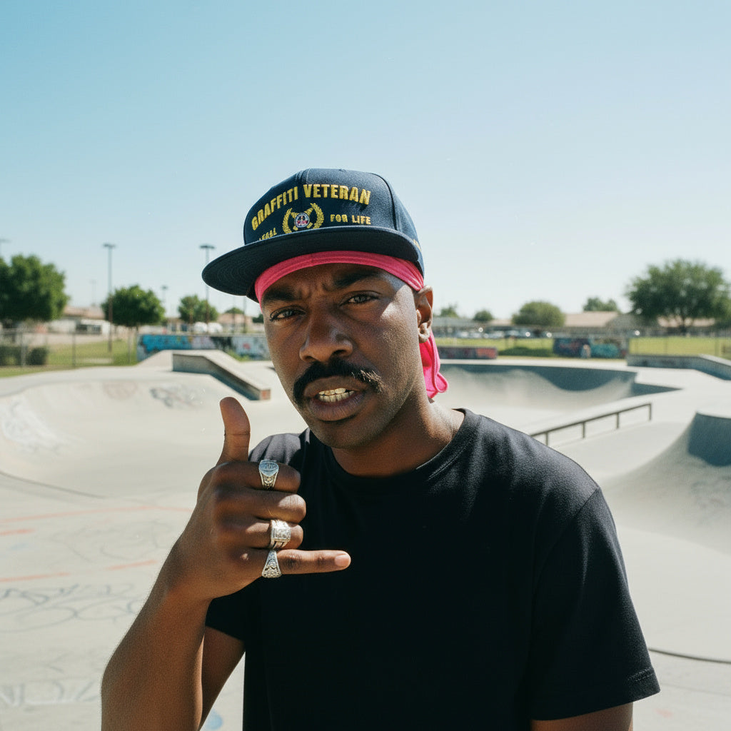 Graffiti Veteran - Classic Navy Snapback Hat