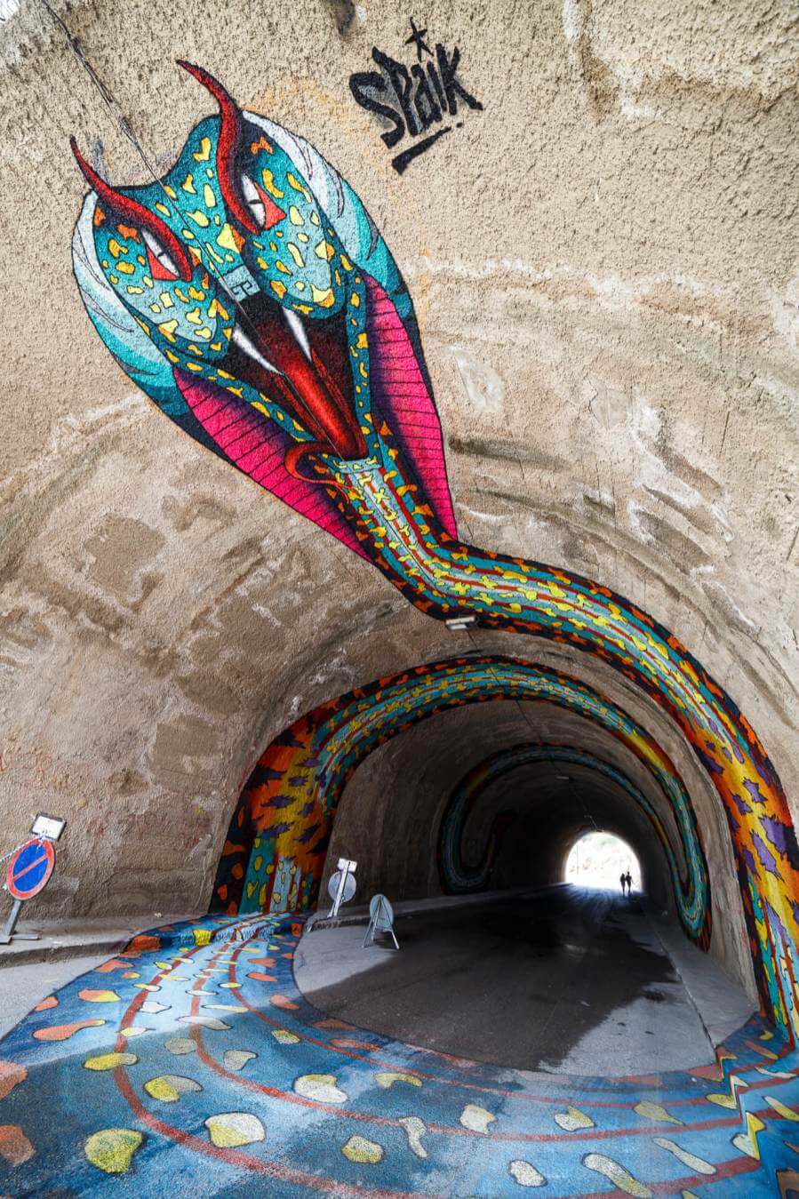Spaik Street art mural tunnel bloop festival 7