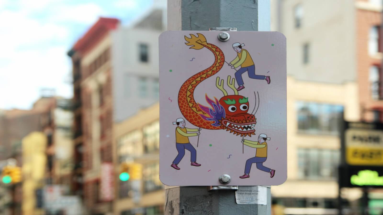 Señalamientos ilustrados en el Barrio Chino de NY