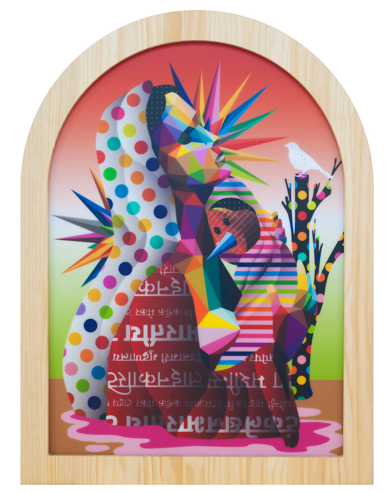 Okuda San Miguel “Virgin of Chaos 2” 2018 Digital Print on Methacrylate mounted on wood 57X80 cm e1530303783742