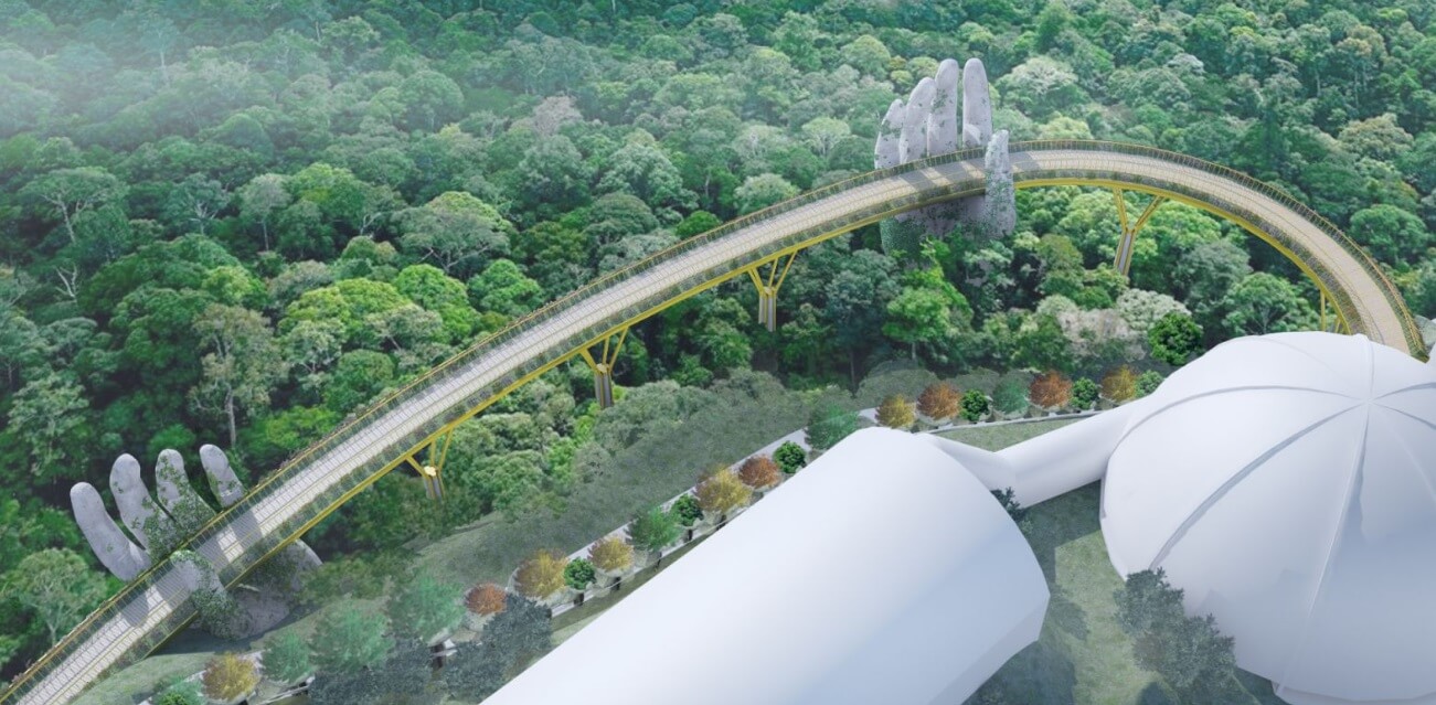  Puente sostenido por manos en Vietnam
