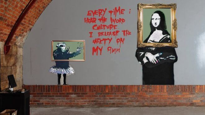 Obras de Banksy en proceso de restauración
