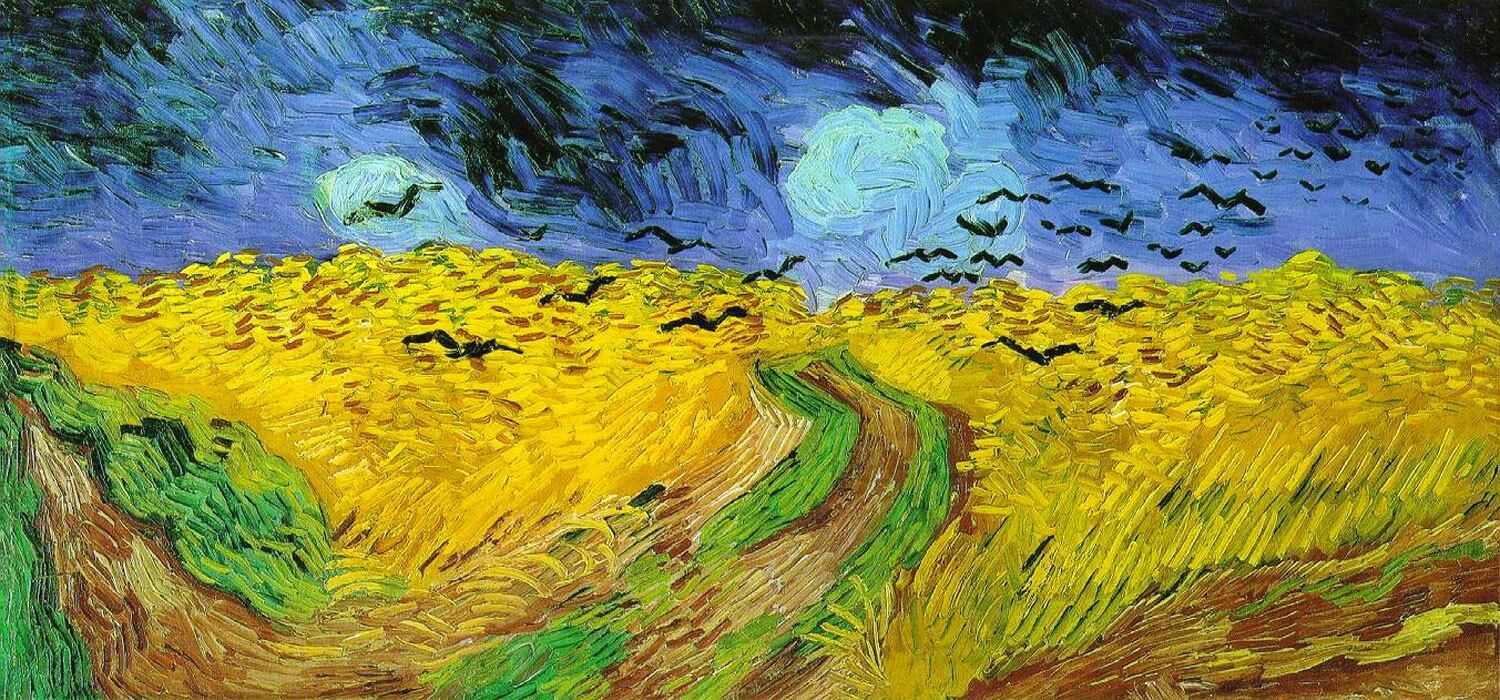 Pintura de Van Gogh Campo de trigo con cuervos