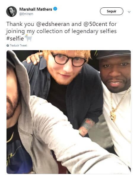 Tuit de Eminem junto a Ed Sheeran y 50 Cent