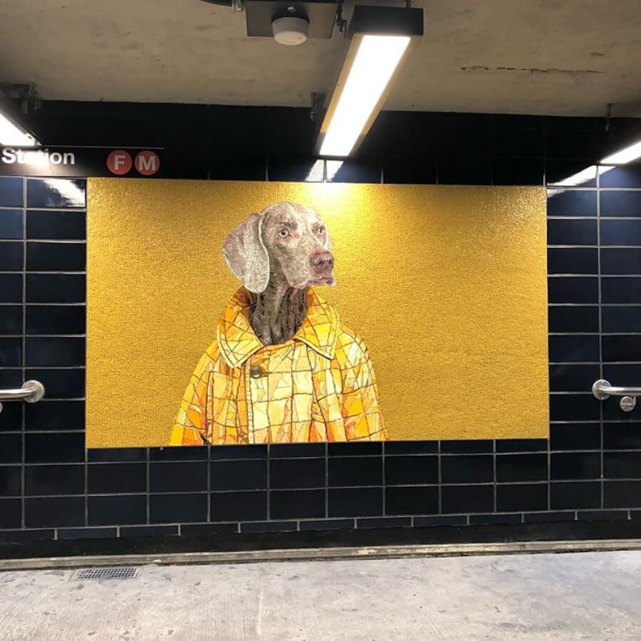 William Wegman estrena mosaicos en metro de Nueva York