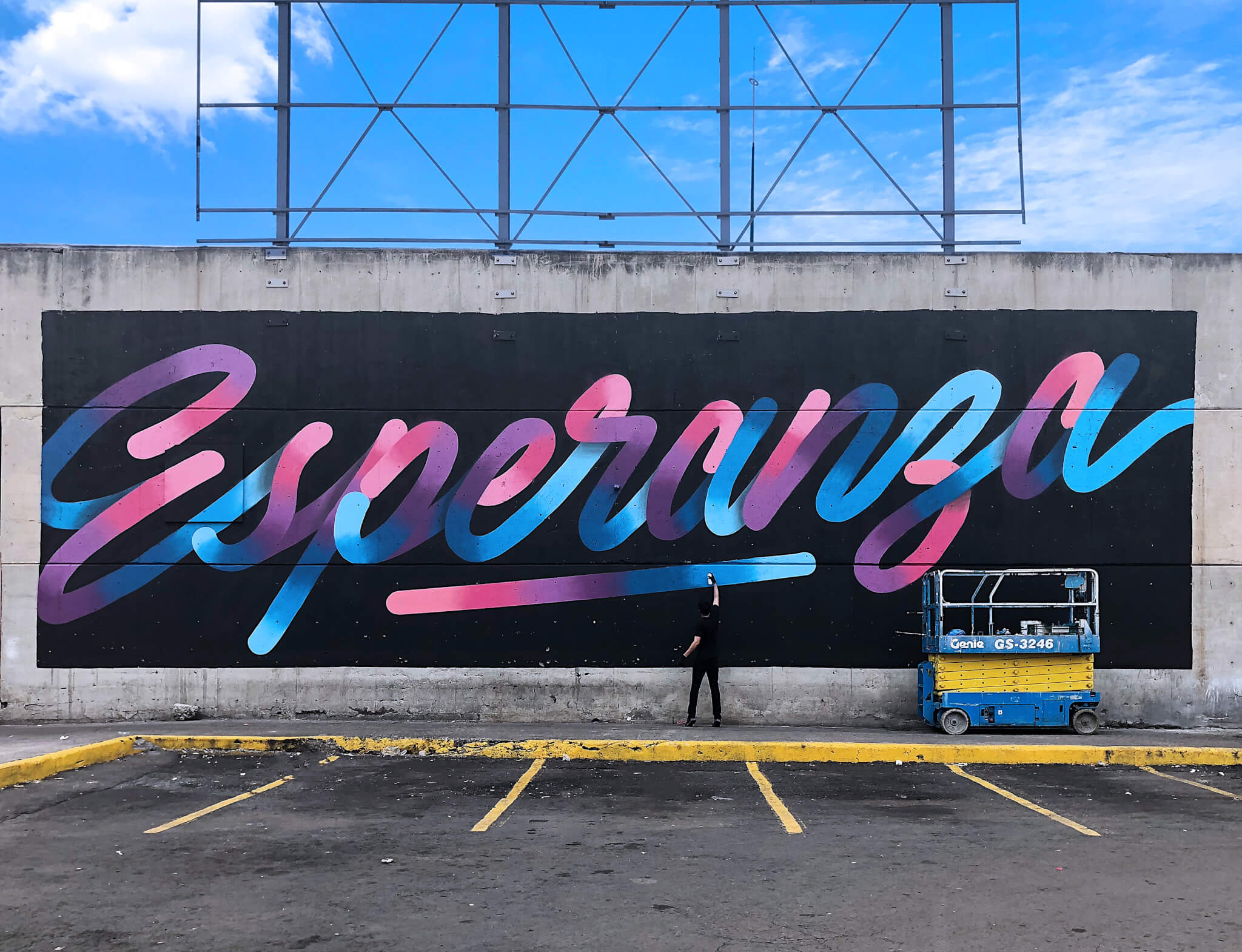 "Esperanza" (Esperanza) - El primer mural español a gran escala en Central de Abastos, en Iztapalapa en la Ciudad de México.