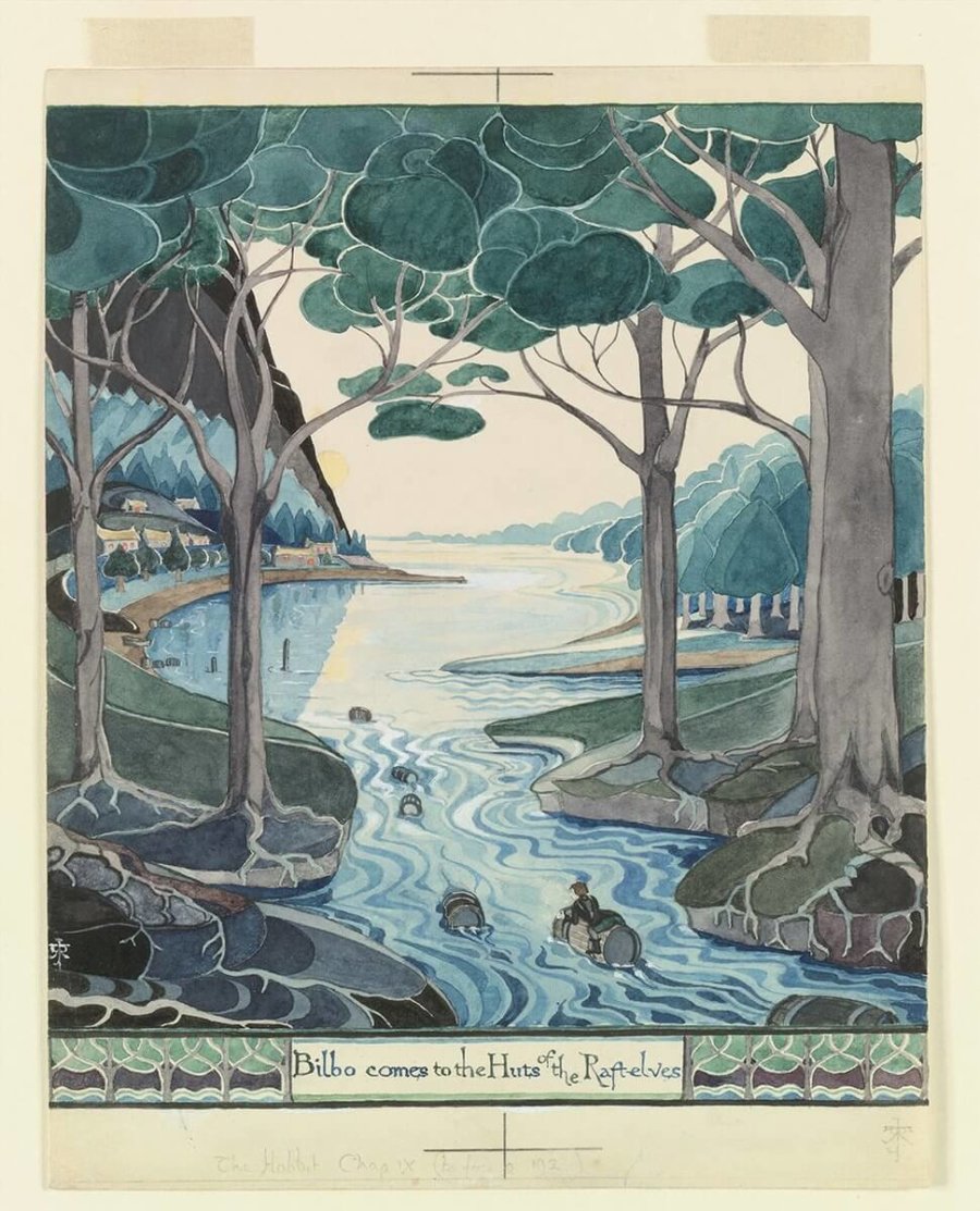 ilustracion en la exposición de JRR Tolkien en NYC 2
