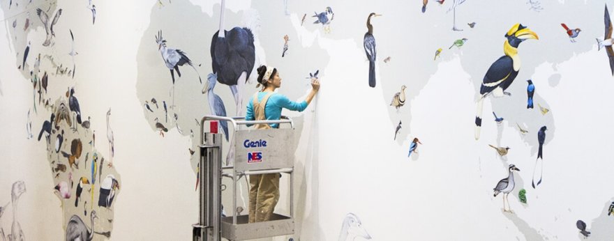 Jane Kim y su colosal mural de aves