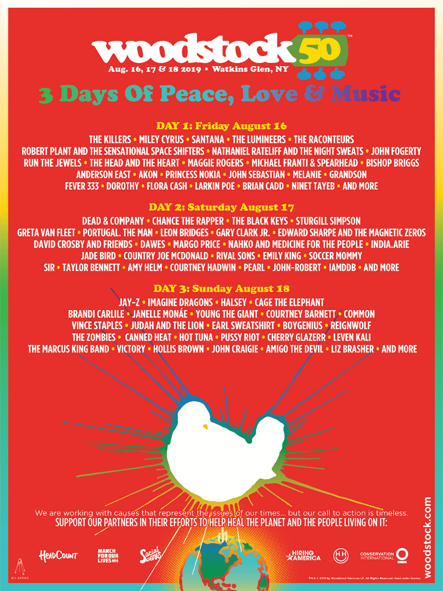 Cartel Woodstock 50 aniversario