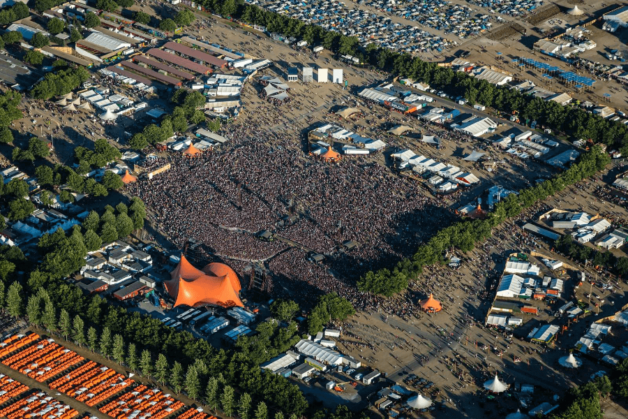 vista aérea del festival Rosklide