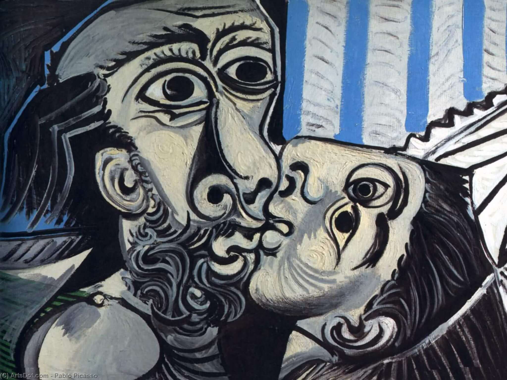obra de Pablo Picasso "EL Beso"