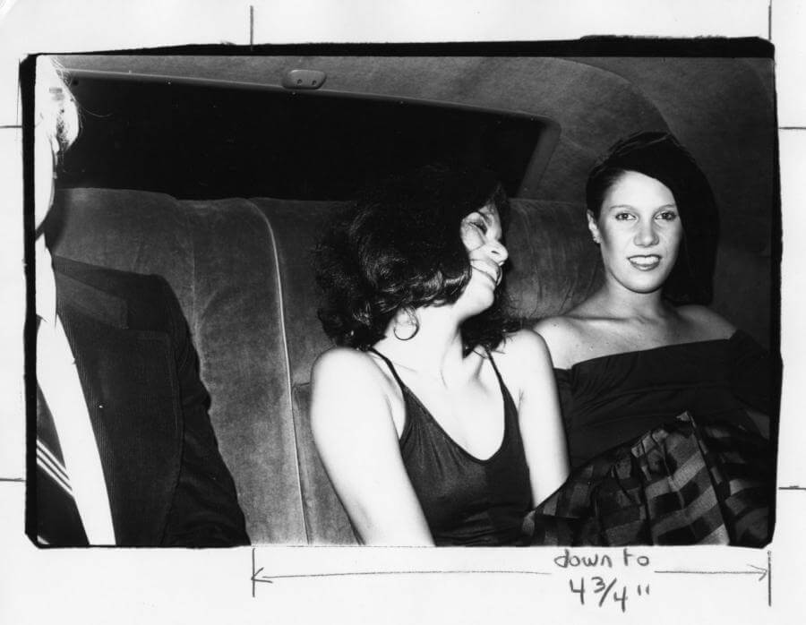 La mitad de Andy, Bianca Jagger, la princesa Diane de Beauvau-Craon, Nueva York, c. 1980 Impresión de gelatina de plata de época 8 x 10 pulgadas (20.3 cm x 25.4) © Bob Colacello