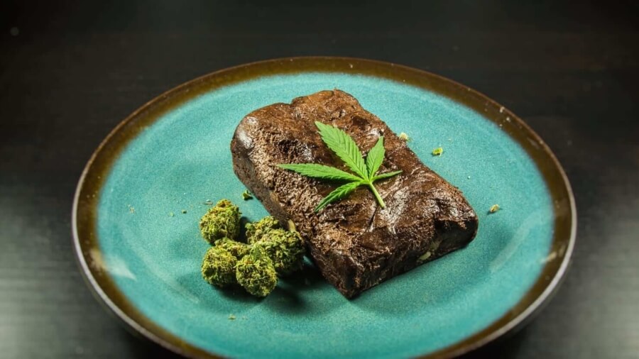 cannabis brownie with THC also known as "space cake"