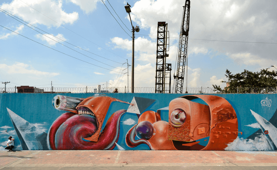 street art mural by Gris One