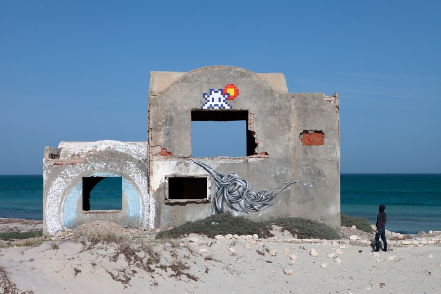 Space Invader instaló nuevas obras en Tunez