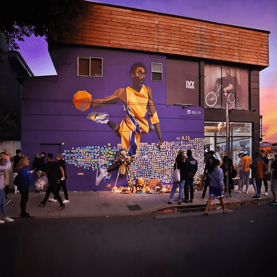 Artistas urbanos se unieron a los homenajes del basquetbolista