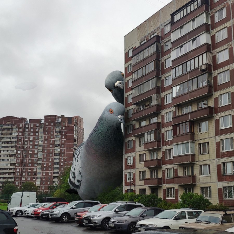 Vadm Soloyov sus los animales gigantes en San Petersburgo
