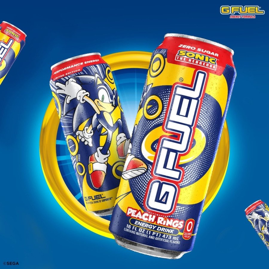 apariencia de la lata oficial de la bebída energética de Sonic con G Fuel