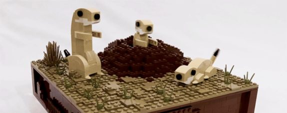 Esculturas de perritos con LEGO de JK Brickworks