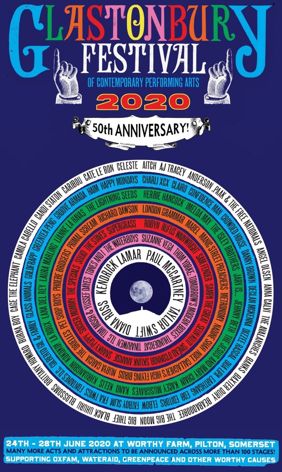 Cartel de la edición de 2020 de Glastonbury