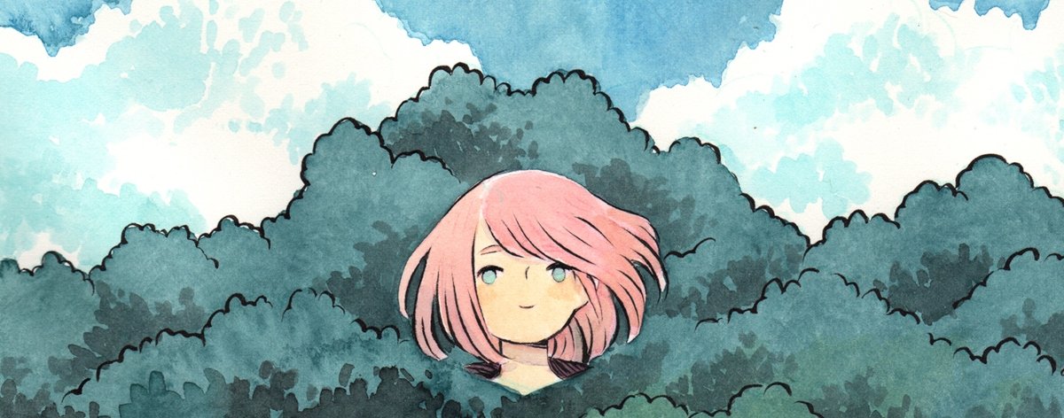 girl in a natural landscape, illustration by Heikala