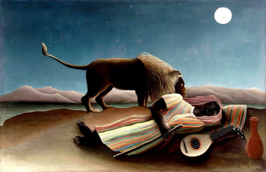 "La gitana dormida" por Henri Rousseau, óleo sobre lienzo, 1897, Museo de Arte Moderno, Nueva York.