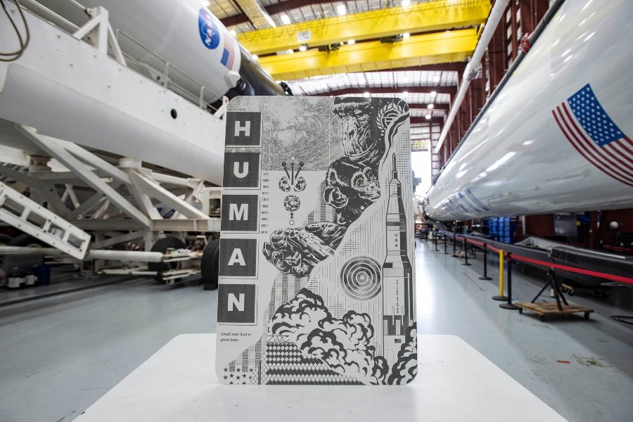 Human piece by Tristan Eaton traveled in SpaceX and NASA's Crew Dragon Dragon