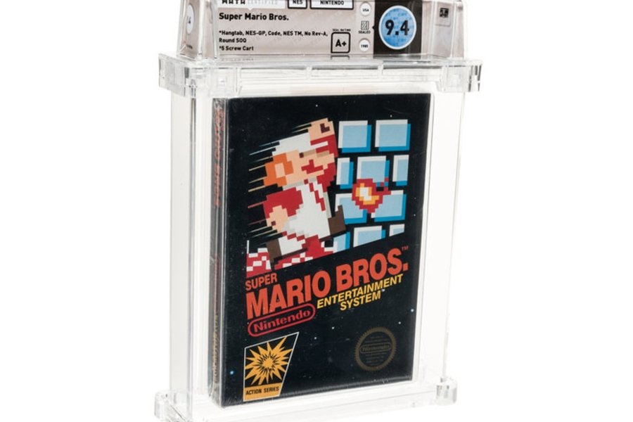Aspecto del cartucho de Super Mario Bros que se vendió en 114 mil dolares