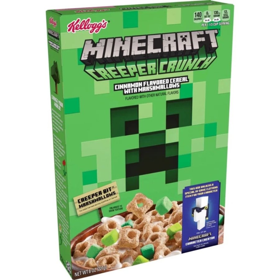 apariencia del nuevo cereal de Kellogs y Mojang de Minecraft