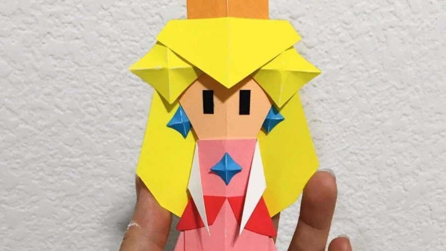 Figuras de origami con personajes de Mario Bros