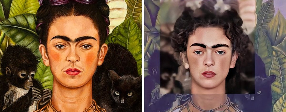 Frida Kahlo – Self-portrait (1940)/ rostros de pinturas famosas