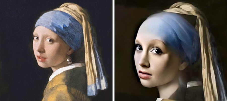 Johannes Vermeer – Girl with a Pearl Earring (1665)/ rostros de pinturas clásicas