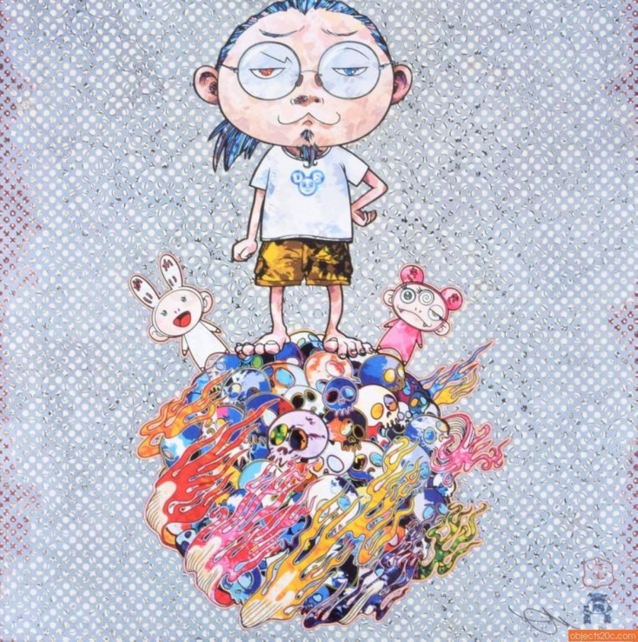 Ilustración del artista japones con algunos de sus personajes