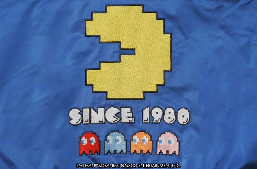 Aspecto de la chaqueta oficial de Pac Man de Bandai Namco por el 40 aniversario del videojuego
