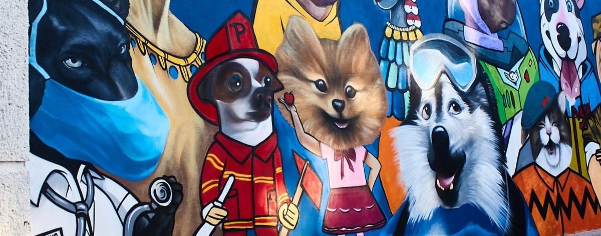 mural de perritos