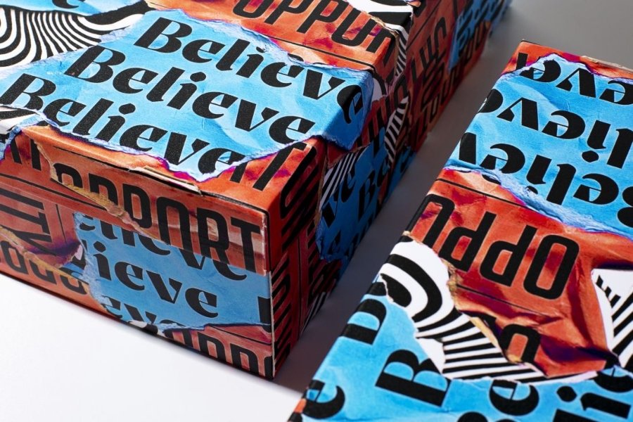 Craig Black creó cajas tipográficas para sneakers
