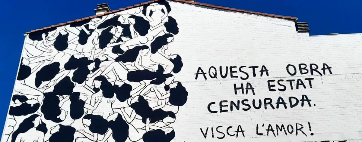 Cristina Dejuan pintó mural con mujeres besándose y lo censuran