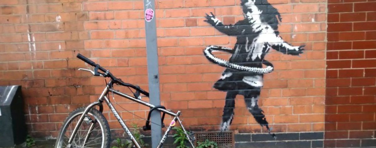 Desapareció bicicleta de la reciente obra de Banksy
