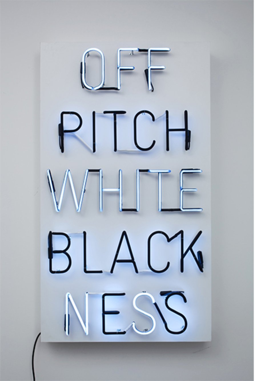 Pitch Blackness/Off Whiteness, 2009. Neon sign, 58 × 33 inches. Collection of Art Bridges. Image courtesy of the artist and Jack Shainman Gallery, New York.