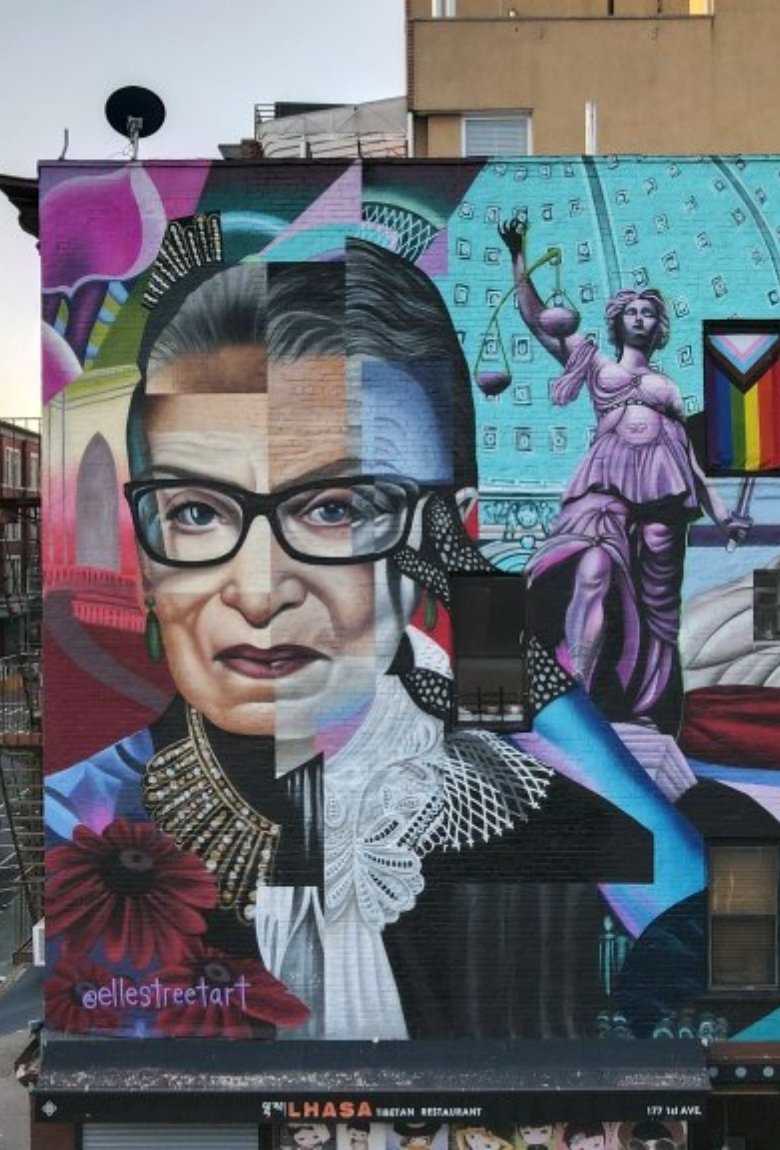 Homenaje a Ruth Bader en nuevo mural en Nueva York