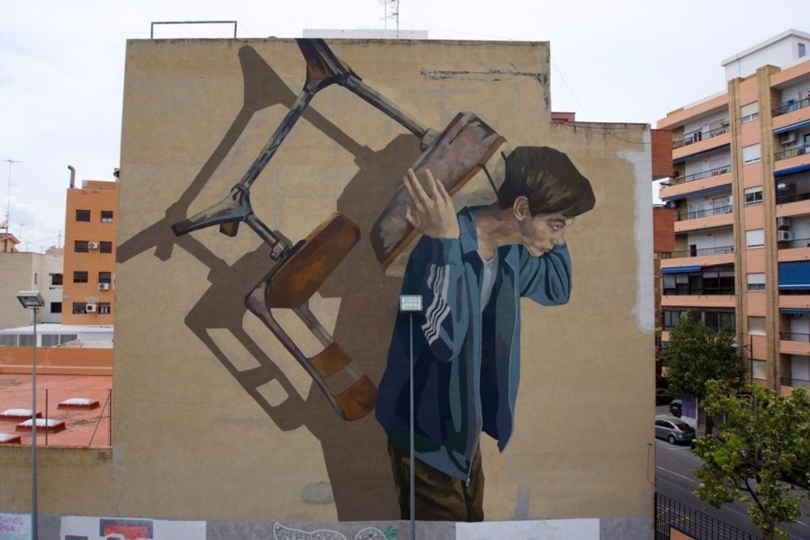 Mural por la artista argentina afincada en Valencia