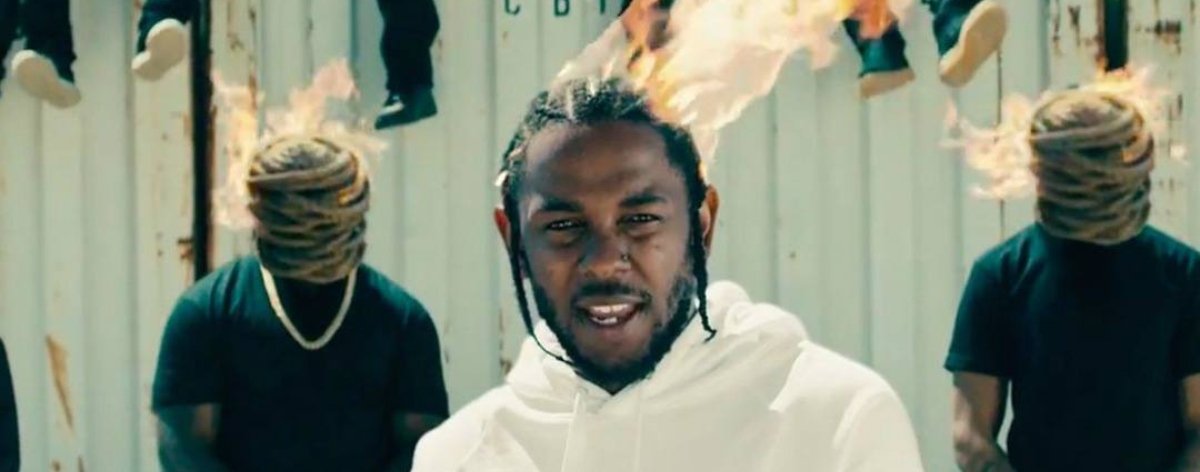 Retrato de Kendrick Lamar en video musical