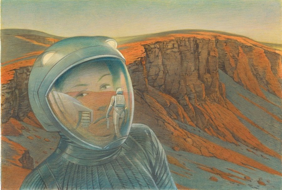 Ilustración "Travel Book on Mars"