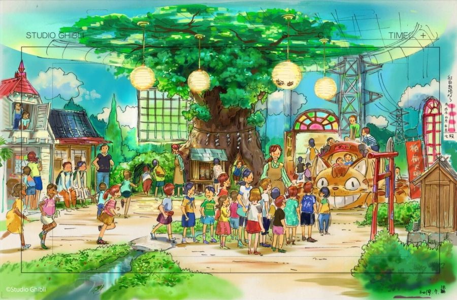 Ilustración del parque temático de Studio Ghibli
