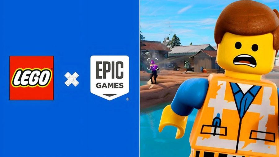 Logotipo de Epic Games y personaje de LEGO