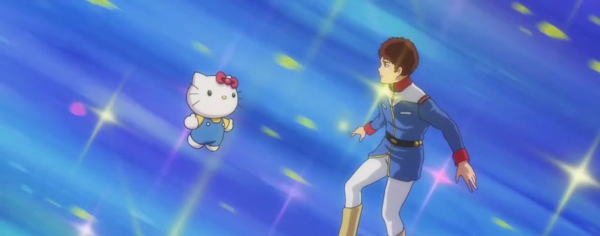 Hello Kitty y Gundam en su anime de aniversario